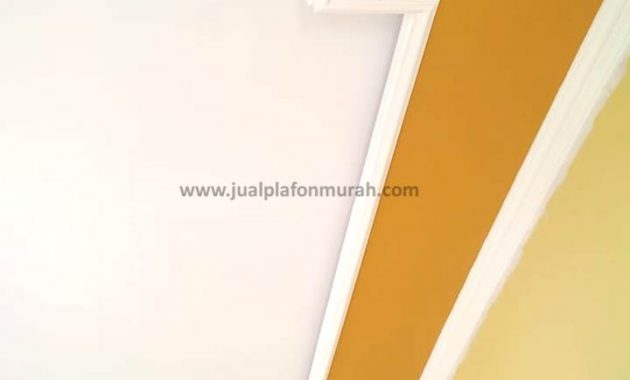 Desain Plafon Minimalis Baki warna Kuning Putih